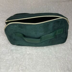 Green Velvet Cosmetic Makeup Bag NEW